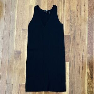 Theory Black V-Neck Midi Dress
